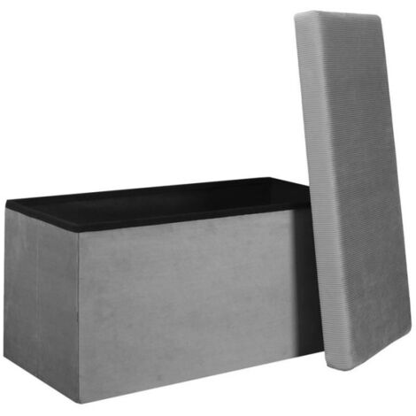 Banc & Coffre de Rangement "Giulia" 77cm Gris
