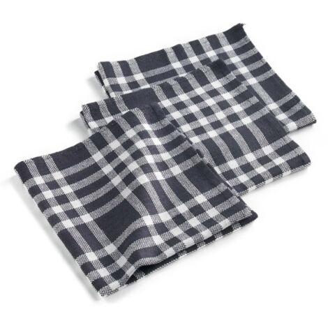 Lot de 3 Serviettes de Table "Traditio" 45x45cm Noir