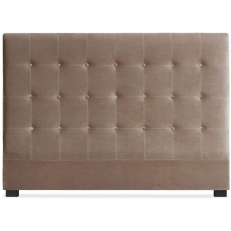 Tête de Lit Capitonnée en Velours "Amor" 160cm Taupe (1/3)