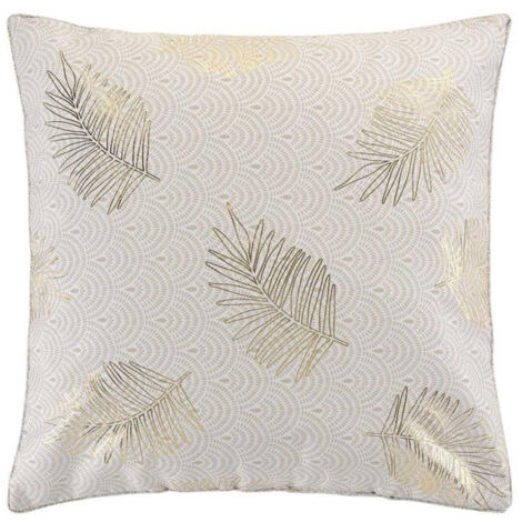 Coussin Déco Imprimé "Sunny Gold" 60x60cm Or (1/4)