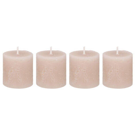 Lot de 4 Bougies Votives "Rustic" 4,5cm Taupe (1/4)