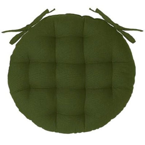 Galette de Chaise Ronde "Leana" 38cm Vert Kaki