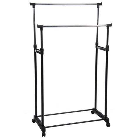 Portant à Vêtements "Double Barre" 170cm Noir (1/5)