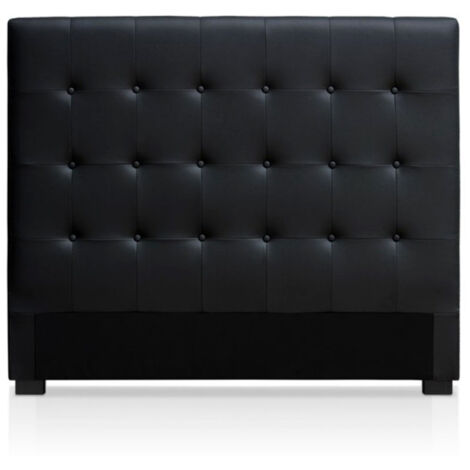 Tête de Lit Capitonnée "Amor" 140cm Noir (1/2)