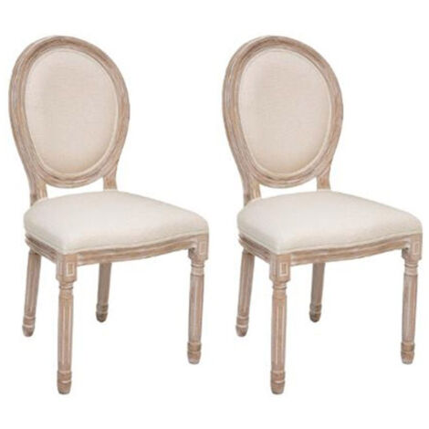 Lot de 2 Chaises Design "Cleon" 96cm Beige (1/3)