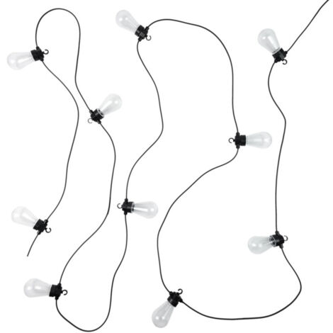 Guirlande Lumineuse Extérieur "Ampoule Transparente" 5m Noir (1/4)