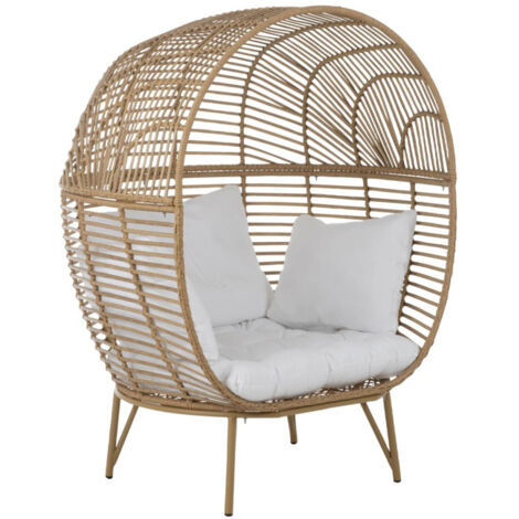 Fauteuil Design Ovale "Aciera" 148cm Naturel (1/5)