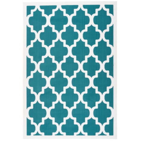 Tapis Vintage à Poils Courts "Manolya" Turquoise 120 x 170 cm (1/4)