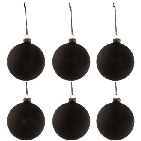 Lot de 6 Boules de Noël "Tableau" 8cm Noir (1/3)