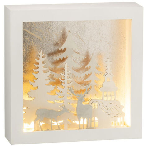 Décoration de Noël Led "Hiver" 24cm Blanc & Argent (1/4)