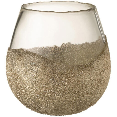Photophore Rond Design "Perles" 18cm Or (1/3)