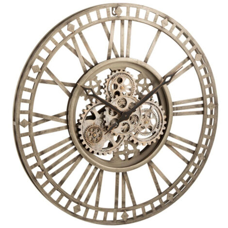 Horloge Murale Design "Chiffres Romains" 60cm Gris (1/5)