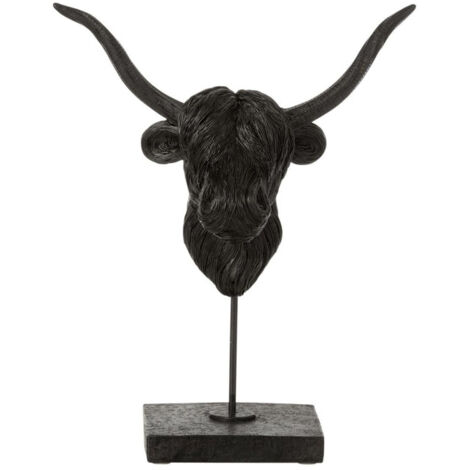 Statuette Déco sur Pied "Buffle" 36cm Noir (1/2)