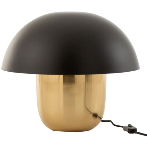 Lampe à Poser "Champignon Métal" 40cm Noir & Or (1/3)