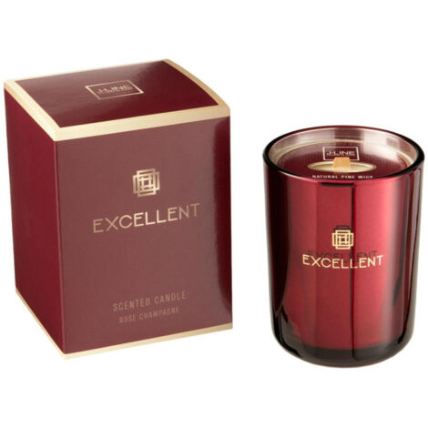 Bougie Parfumée "Excellent" 12cm Rose Champagne Rouge (1/3)