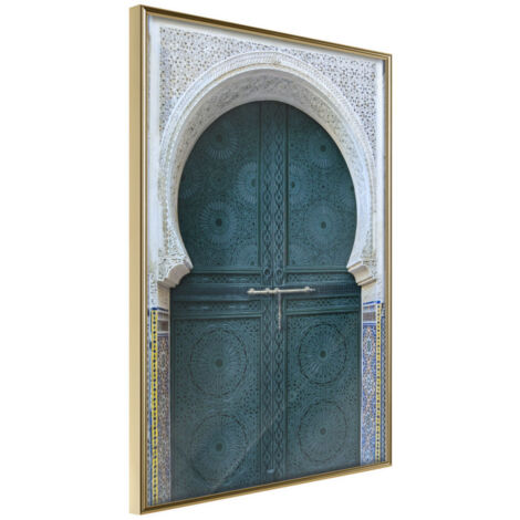 Affiche Murale Encadrée "Closed Passage Blue" 40 x 60 cm Or (1/2)