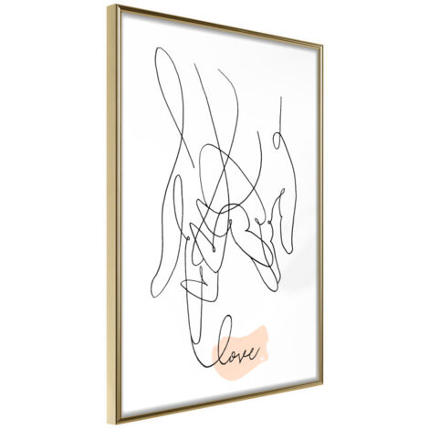Affiche Murale Encadrée "Complicated Love" 40 x 60 cm Or