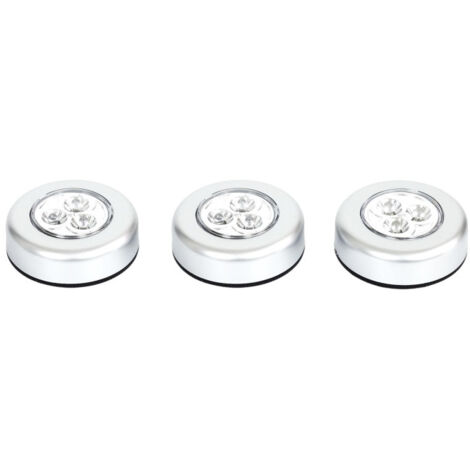 Lot de 3 Lampes à Led "Push" 7cm Blanc (1/5)