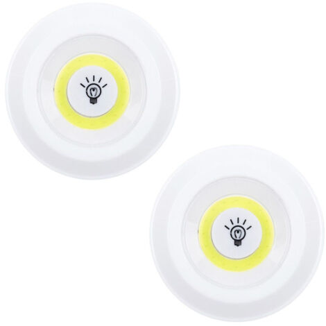 Lot de 2 Lampes Led "Télécommande" 9cm Blanc (1/5)