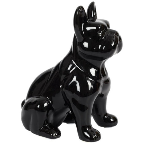 Statuette Déco en Céramique "Bulldog" 20cm Noir (1/5)