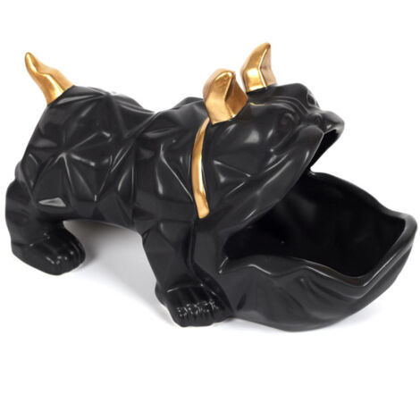 Statuette & Vide-Poche "Bulldog" 30cm Noir (1/5)