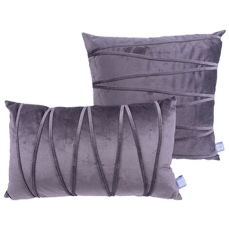 Lot de 2 Coussins Déco "Paulina" 30x50cm Gris (1/5)