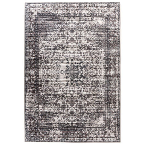 Tapis Tissé Imprimé à Poils Plats "Saphira" Gris 80 x 150 cm (1/5)