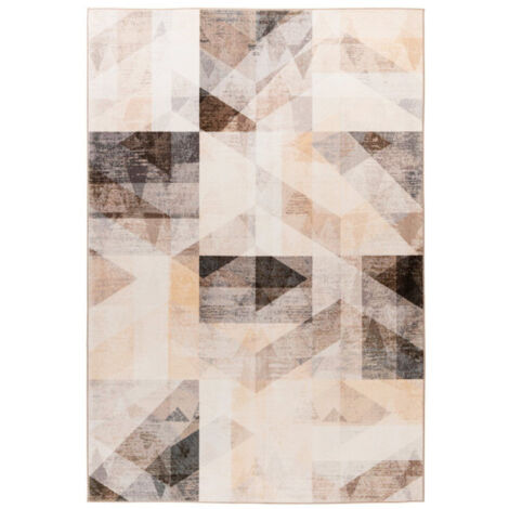 Tapis Tissé Vintage "Saphira" Gris & Beige 80 x 150 cm (1/5)