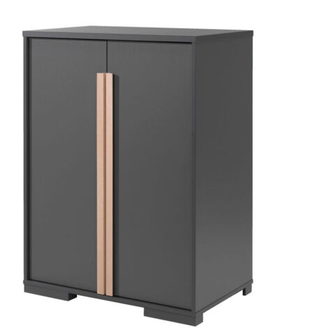 Armoire 2 Portes "London" 116cm Anthracite (1/4)