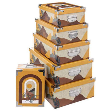 Lot de 6 Boîtes de Rangement "Oasis" 48cm Multicolore (1/2)