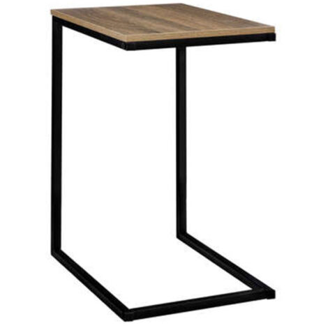 Five Simply Smart – Table d'appoint 66,5cm en panneaux de particules et métal – Design naturel et noir – Meuble moderne pour salon