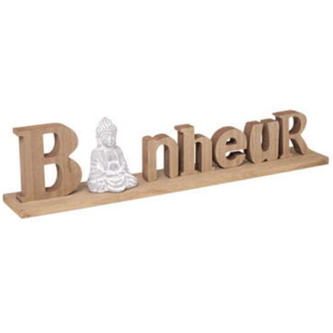 Mot Déco à Poser "Bouddha" 52cm Beige & Blanc (1/2)