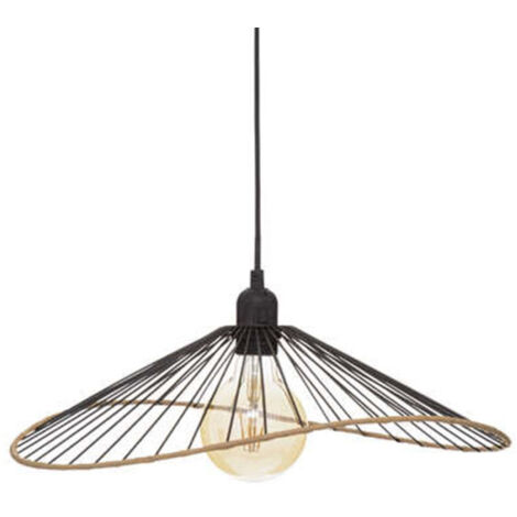 Atmosphera – Lampe suspension métal 'Alara' 45cm noir – Douille E27 – Finition fer et polyéthylène – Éclairage moderne pour intérieur (1/4)