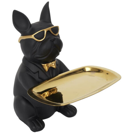 Statuette & Vide-Poche "Bulldog" 21cm Noir (1/5)