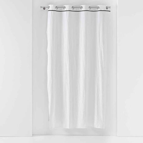 Rideau Blanc 135x240 Cm Avec œillets Argentés - 100% Coton Certifié Oeko-Tex - Neuf