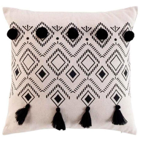 Coussin Déco Imprimé "Nalika" 40x40cm Naturel (1/3)