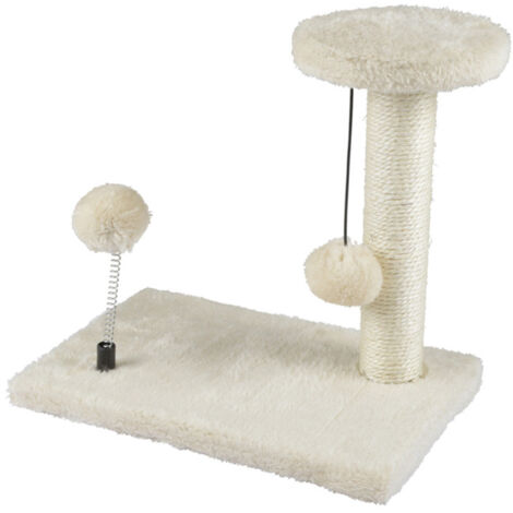 Arbre à Chat avec Jouets "1 Plateforme" 28cm Écru (1/4)