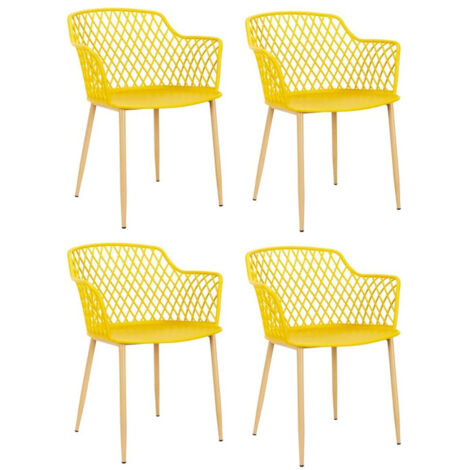 Lot de 4 Fauteuils Design "Malaga" 80cm Jaune (1/5)
