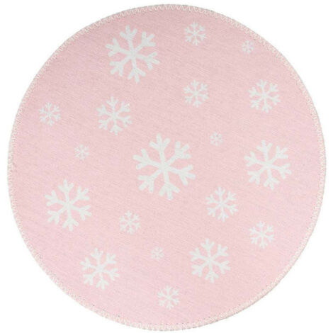Tapis Rond Enfant Imprimé "Bambini VIII" 160cm Rose (1/5)