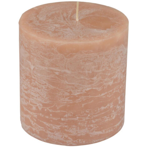 Bougie Pilier Ronde Déco "Rustique" 10cm Taupe (1/2)