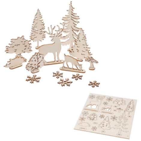 Kit Scènes de Noël 3D "Sapin" 11cm Naturel (1/2)