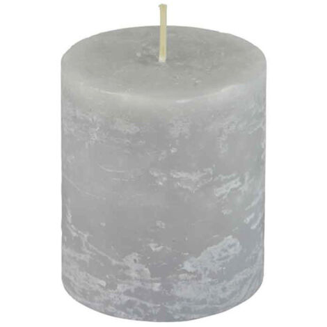 Bougie Pilier Déco "Rustique" 7cm Gris (1/3)