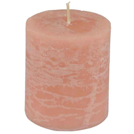 Bougie Pilier Déco "Rustique" 7cm Rose Poudré (1/3)