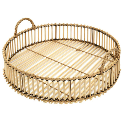Plateau Déco en Bambou "Tressage" 40cm Naturel
