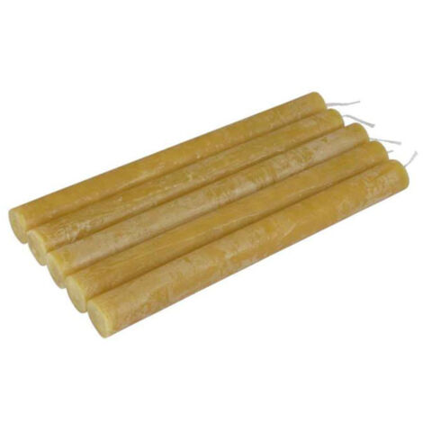 Lot de 5 Bougies Chandelier "Rustique" 20cm Jaune (1/3)