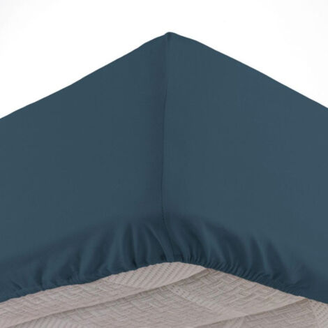 Drap Housse "Jersy" 160x200cm Bleu Nuit (1/5)