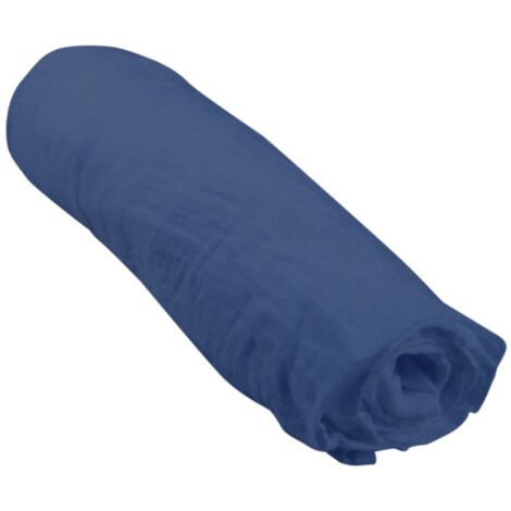 Drap Housse Bébé "Extensible" 60x120cm Bleu Foncé (1/4)