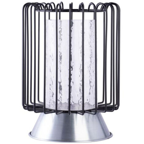 Bougeoir Rond Déco "Malibu" 31cm Noir & Argent (1/4)