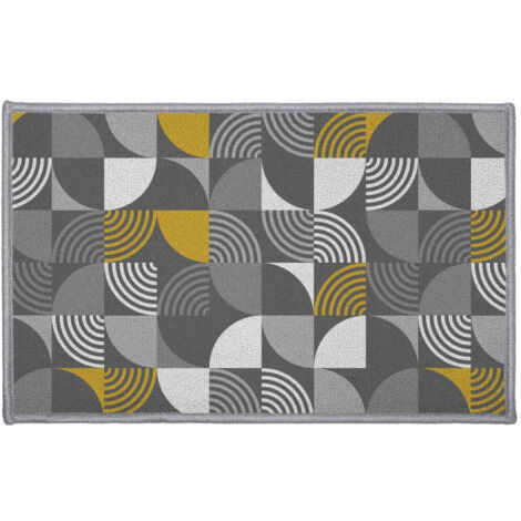 Tapis Déco Imprimé "Rythmo" 50x80cm Gris (1/2)