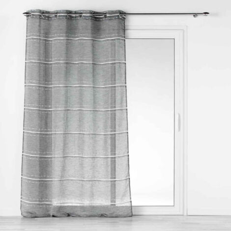 Rideau Voilage à Œillets "Aloria" 140x240cm Gris (1/5)